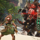 Aloy stands in front of a big monster.